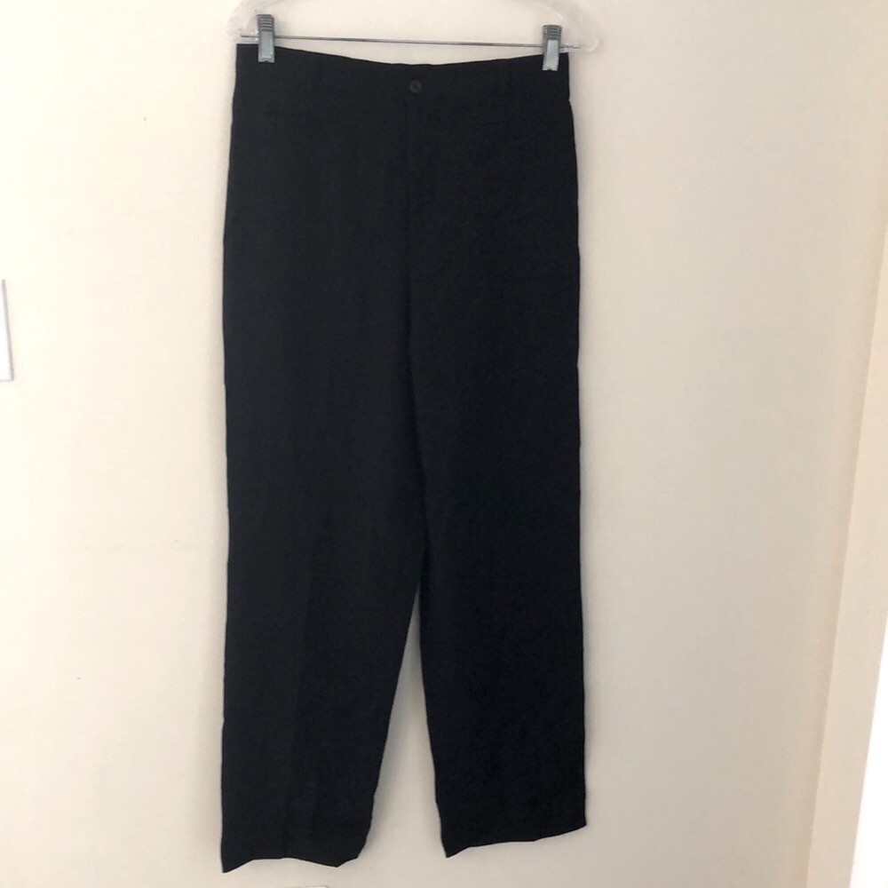 Rafaella Classic Black dress pants flat front straight leg zip button front SZ 8